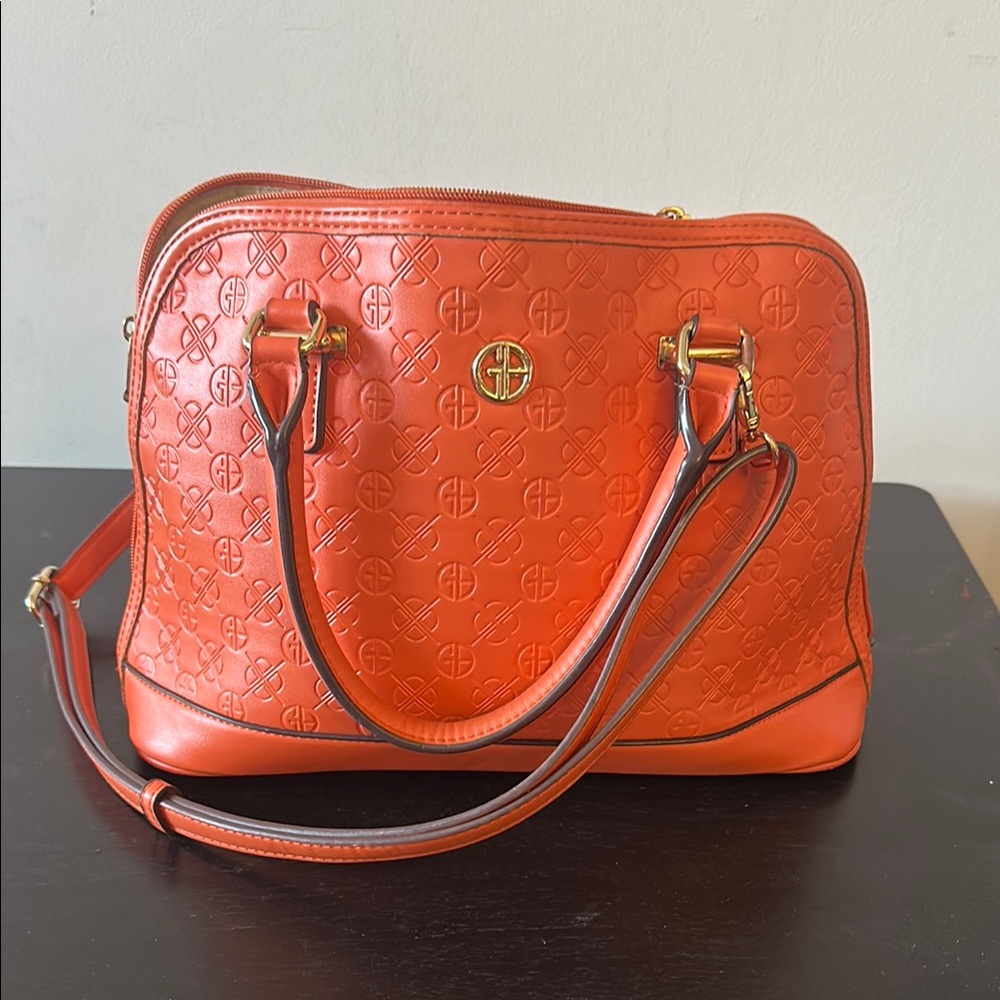 Orange Embossed Handbag